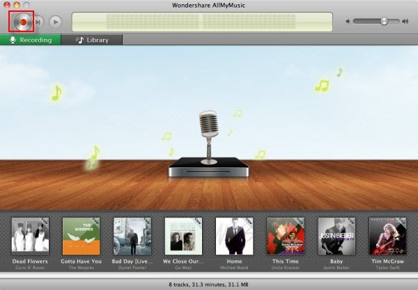 screenshot schermata streaming audio recorder